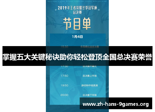 掌握五大关键秘诀助你轻松登顶全国总决赛荣誉